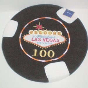 Las Vegas Plush Poker Chip Seat Cushion NWT